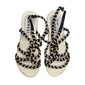 Manebi Flat Rope Sandal Jute Woven Neutral Women’s Ankle Gladiator